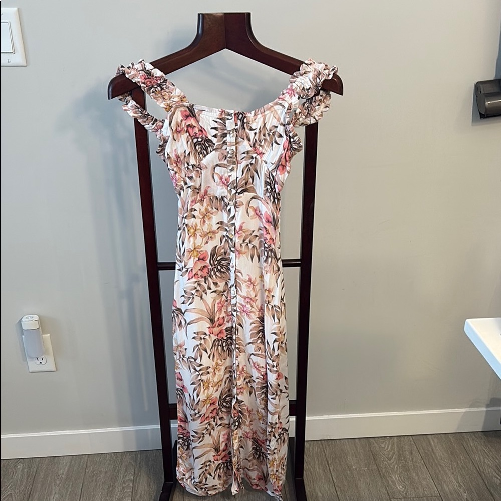 2 for $30 Multicolored Ruffled Maxi Sundress with Flutter Sleeves